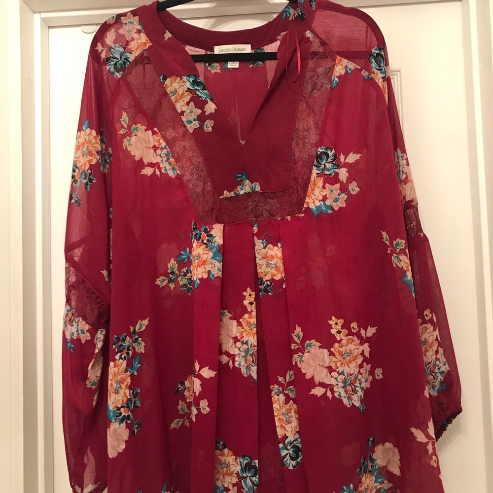 Fuchsia floral pattern blouse